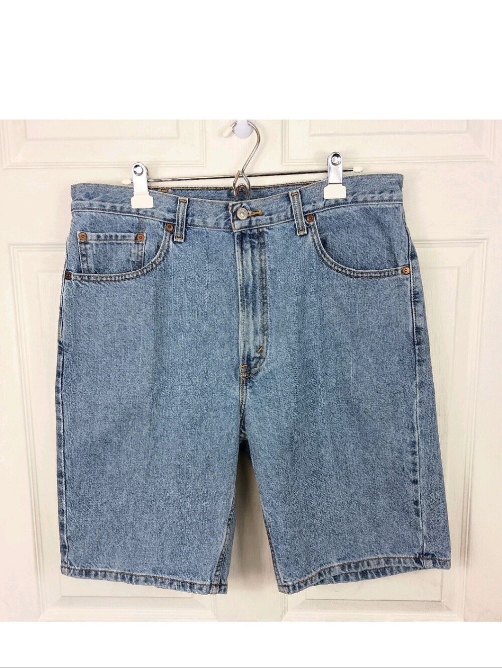 Levis 505 Jean Shorts 36 Mens Blue Denim 10" Regular Fit Y2K Grunge 2008